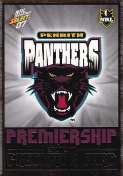 2007 Select NRL Invincible - Premiership Predictors #P11 Penrith Panthers Front
